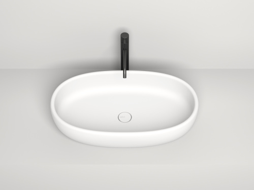 Раковина из искусственного камня S-Stone Salini LUCE 110721M 70х40 накладная цвет белый без отверстий под смеситель - фото 2